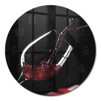 Relógio de vidro redondo Vinho