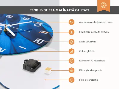 Relógio de parede redondo Cais