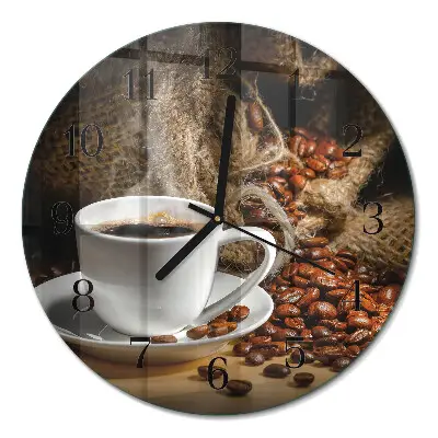 Relógio de vidro redondo Café