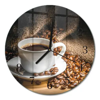 Relógio de vidro redondo Café