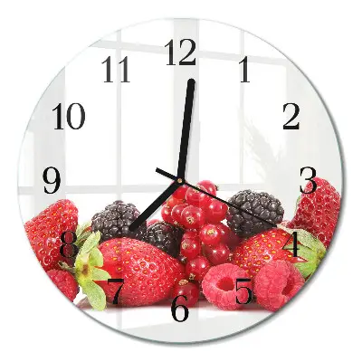 Relógio de vidro redondo Fruta