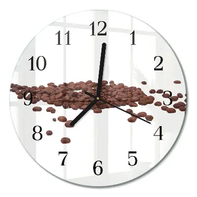 Relógio de vidro redondo Grãos de café