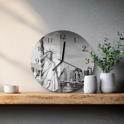 Relógio de vidro redondo Estátua da Liberdade