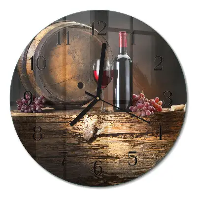 Relógio de vidro redondo Uvas para vinho