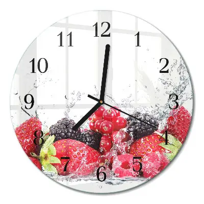 Relógio de vidro redondo Fruta