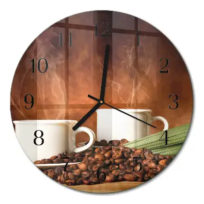 Relógio de cozinha redondo Xícaras de café
