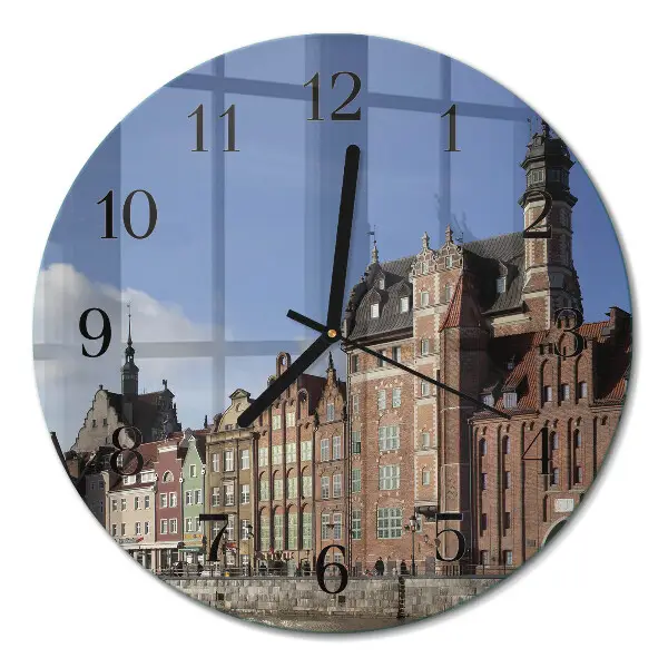 Relógio de vidro redondo Gdansk