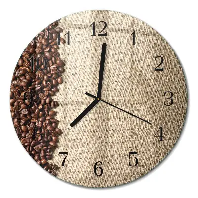 Relógio de vidro redondo Grãos de café