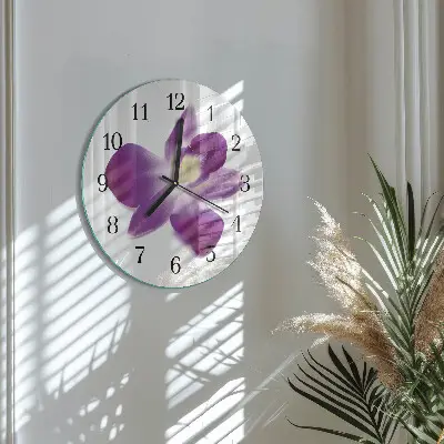 Relógio de cozinha redondo Flor de orquídea