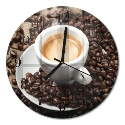 Relógio de cozinha redondo Uma xícara de café