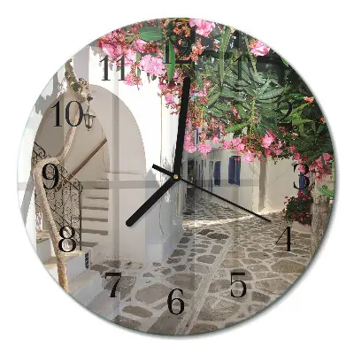 Relógio de vidro redondo Beco das Flores