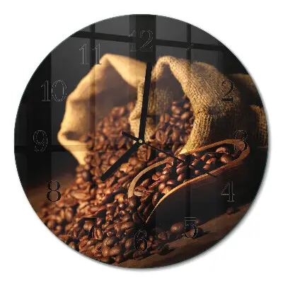 Relógio de cozinha redondo Grãos de café