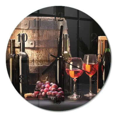 Relógio de parede redondo Um barril de vinho
