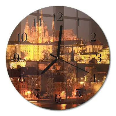 Relógio de vidro redondo Praga
