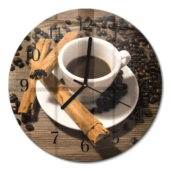 Relógio de vidro redondo Café com canela