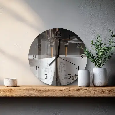 Relógio de parede redondo Máquina de café