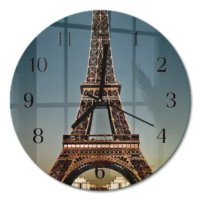 Relógio de vidro redondo Torre Eiffel