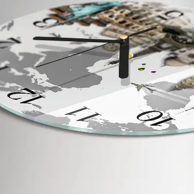 Relógio de vidro redondo Mundo