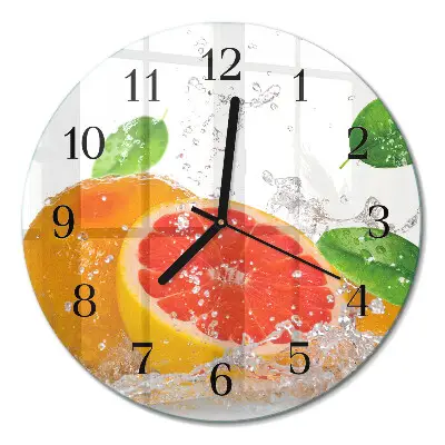 Relógio de vidro redondo Toranja