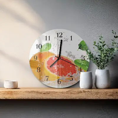 Relógio de vidro redondo Toranja