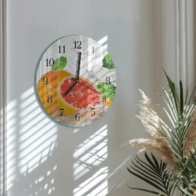 Relógio de vidro redondo Toranja