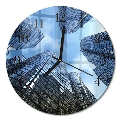Relógio de cozinha redondo Edifícios de vidro