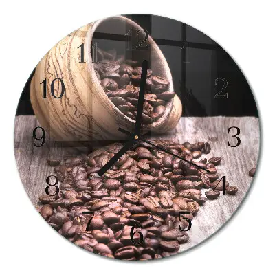 Relógio de cozinha redondo Grãos de café