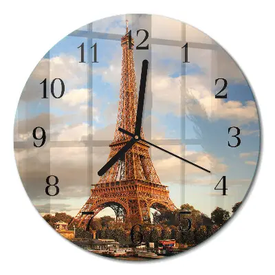 Relógio de vidro redondo Paris
