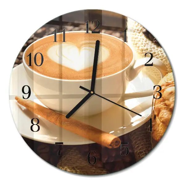 Relógio de parede redondo Coração de café