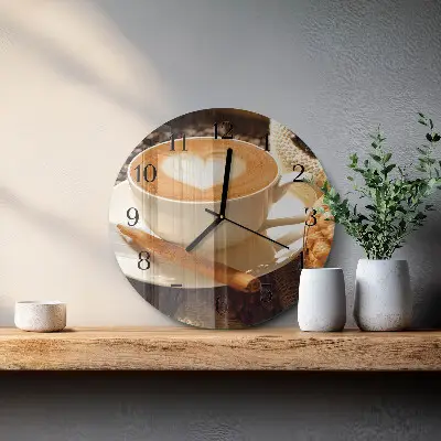 Relógio de parede redondo Coração de café