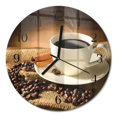 Relógio de vidro redondo Café