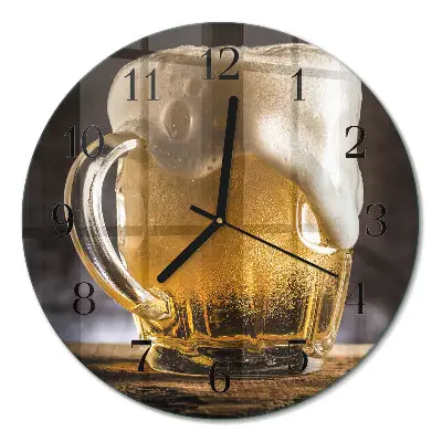 Relógio de vidro redondo Cerveja