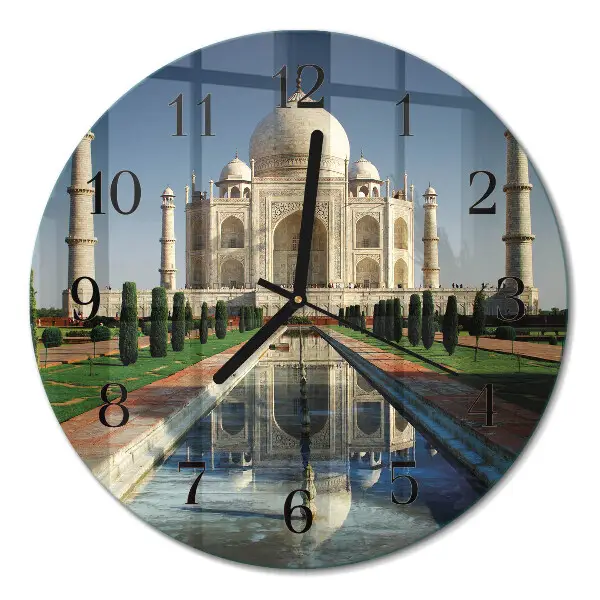 Relógio de vidro redondo Taj Mahal