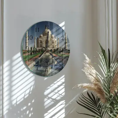 Relógio de vidro redondo Taj Mahal