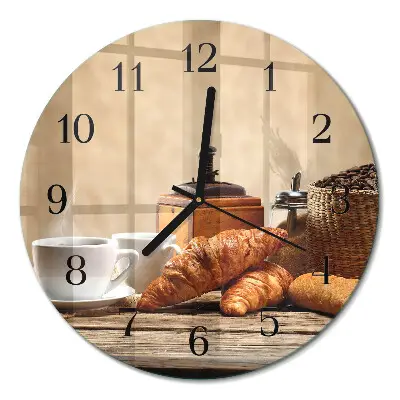Relógio de vidro redondo Croissants