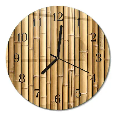 Relógio de vidro redondo Bambu