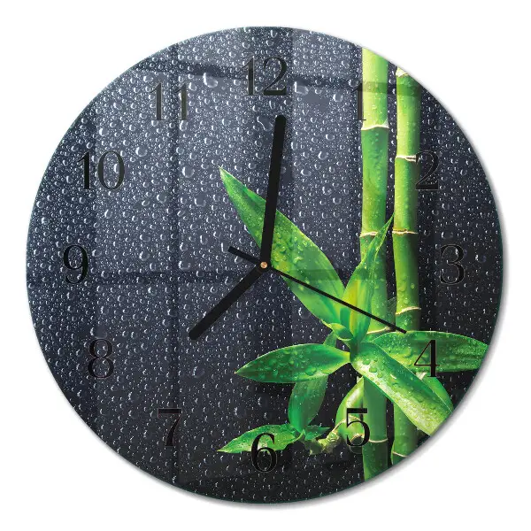 Relógio de parede redondo Gotas e bambu