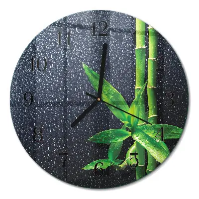 Relógio de parede redondo Gotas e bambu