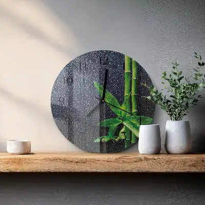 Relógio de parede redondo Gotas e bambu