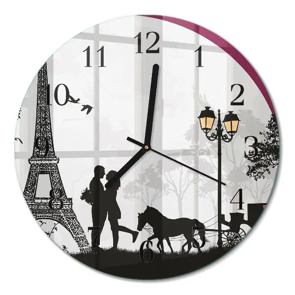Relógio de cozinha redondo Amor de Paris