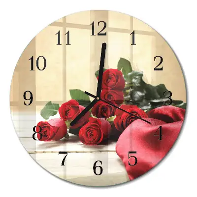 Relógio de parede redondo Rosas