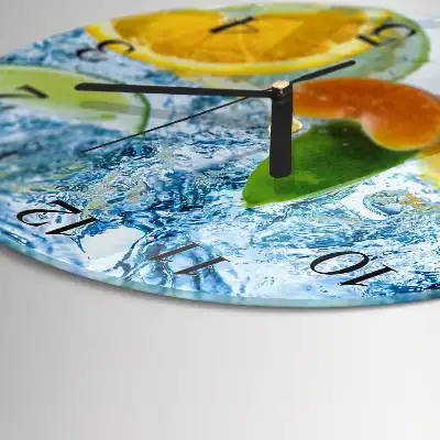 Relógio de vidro redondo Planta cítrica