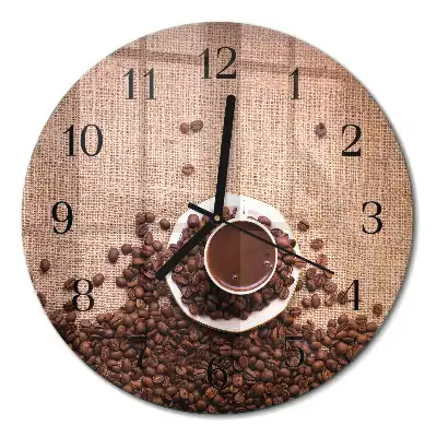 Relógio de cozinha redondo Grãos de café