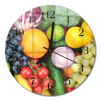 Relógio de cozinha redondo Frutas e vegetais