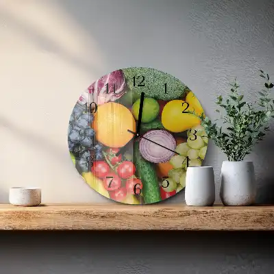 Relógio de cozinha redondo Frutas e vegetais