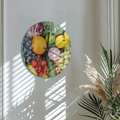 Relógio de cozinha redondo Frutas e vegetais
