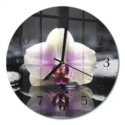 Relógio de parede redondo Orquídea