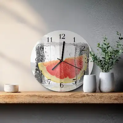 Relógio de vidro redondo Sorvete de toranja
