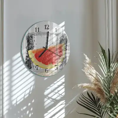 Relógio de vidro redondo Sorvete de toranja