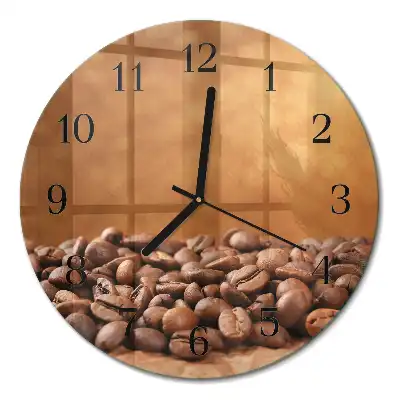 Relógio de vidro redondo Grãos de café